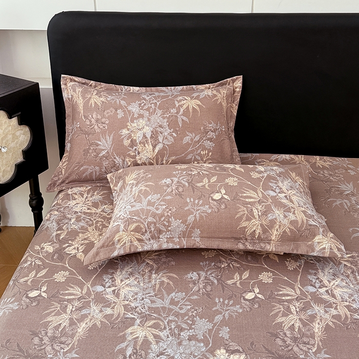 91家纺网 家纺一手货源 找家纺 梦舒羽 2025新款原麻床笠机洗家用防滑透气四季款床罩床垫床单保护套 金枝玉叶