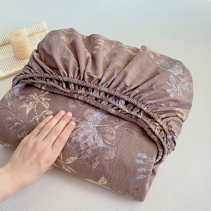 91家纺网 家纺一手货源 找家纺 梦舒羽 2025新款原麻床笠机洗家用防滑透气四季款床罩床垫床单保护套 金枝玉叶