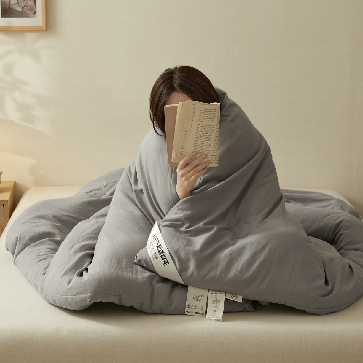 91家纺网 家纺一手货源 找家纺 样样红被业 2025新款A类50%棉花被夏被春秋被冬被四季被子被芯 灰色