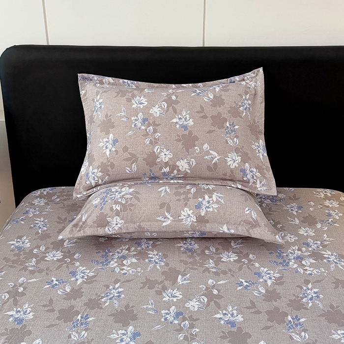 91家纺网 家纺一手货源 找家纺 梦舒羽 2025新款原麻床笠机洗家用防滑透气四季款床罩床垫床单保护套 漫步花丛-蓝