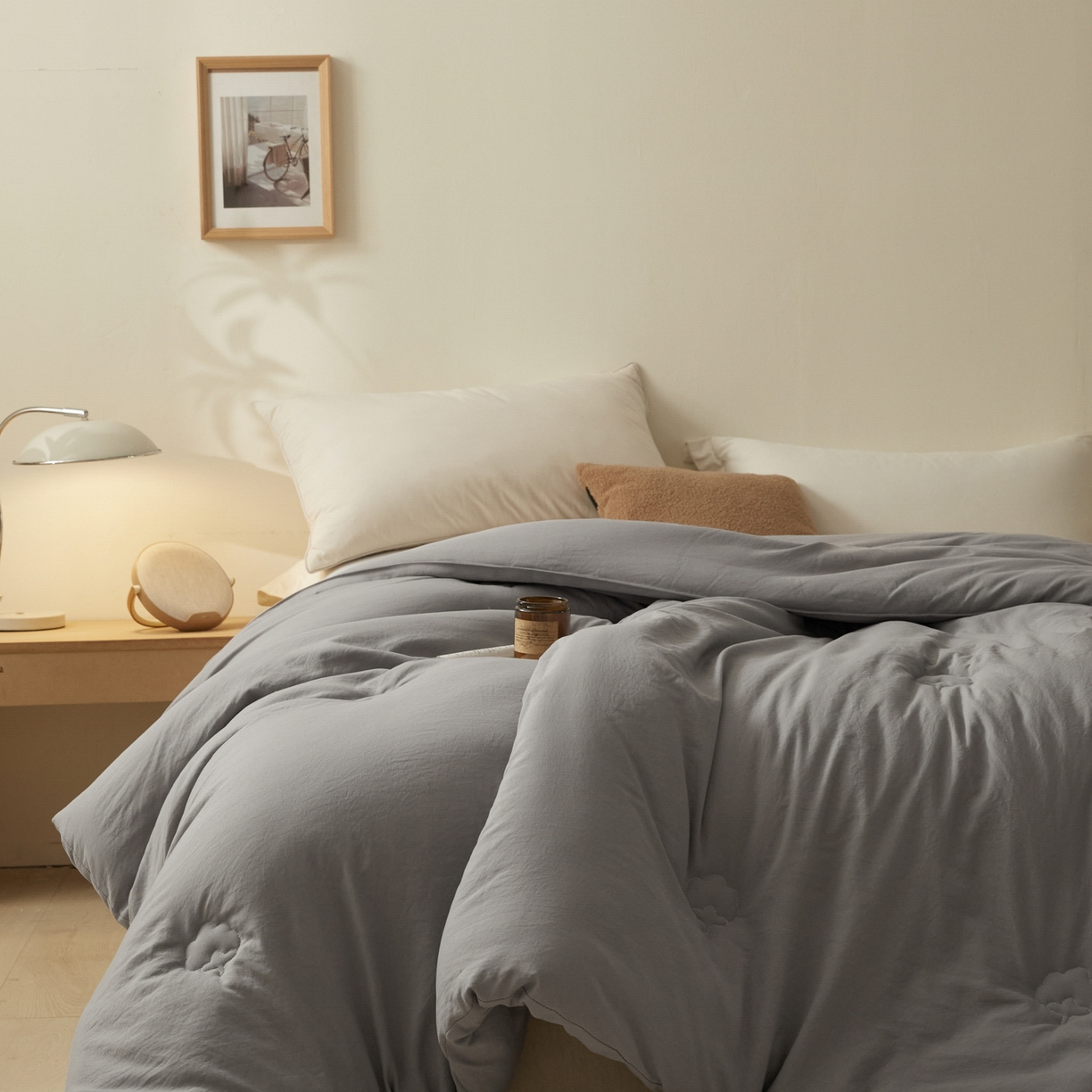 91家纺网 家纺一手货源 找家纺 样样红被业 2025新款A类50%棉花被夏被春秋被冬被四季被子被芯 灰色