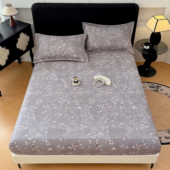 91家纺网 家纺一手货源 找家纺 梦舒羽 2025新款原麻床笠机洗家用防滑透气四季款床罩床垫床单保护套 花蕾