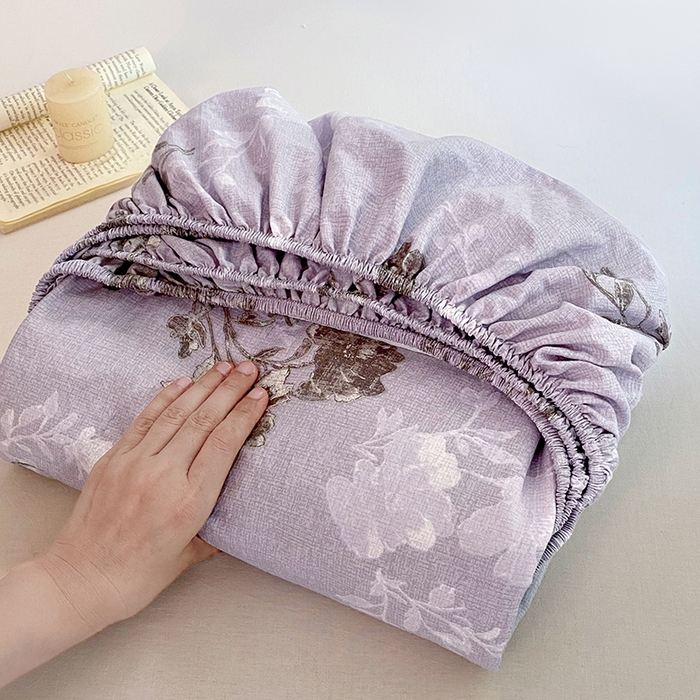 91家纺网 家纺一手货源 找家纺 梦舒羽 2025新款原麻床笠机洗家用防滑透气四季款床罩床垫床单保护套 春风序