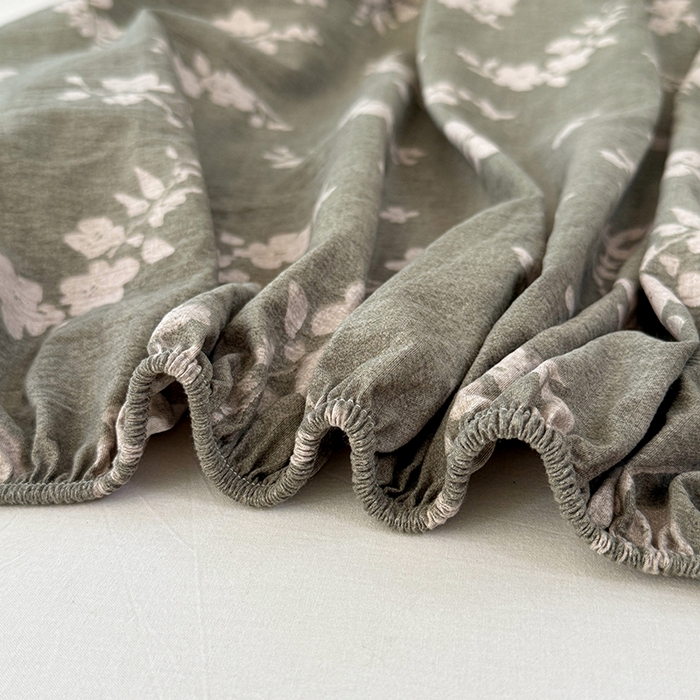 91家纺网 家纺一手货源 找家纺 梦舒羽 2025新款原麻床笠机洗家用防滑透气四季款床罩床垫床单保护套 曼妙花园