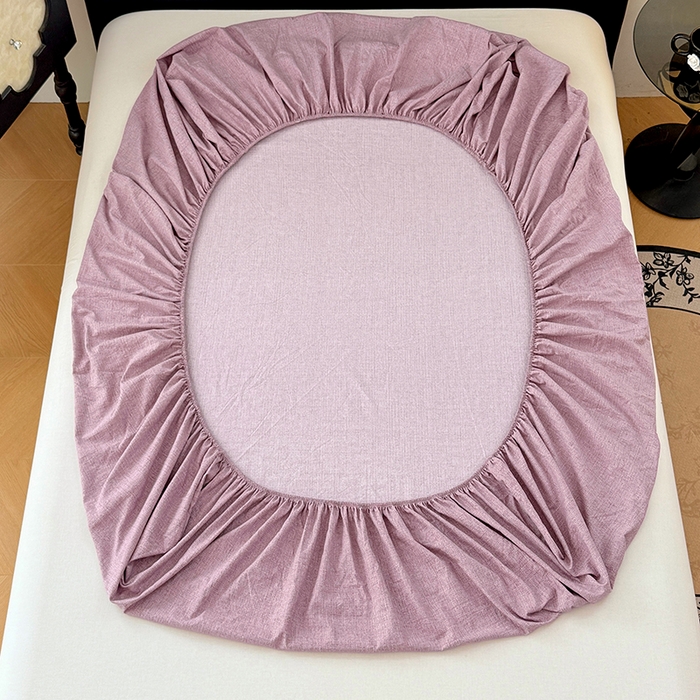 91家纺网 家纺一手货源 找家纺 梦舒羽 2025新款原麻床笠机洗家用防滑透气四季款床罩床垫床单保护套 星野紫