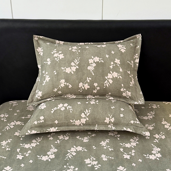 91家纺网 家纺一手货源 找家纺 梦舒羽 2025新款原麻床笠机洗家用防滑透气四季款床罩床垫床单保护套 曼妙花园