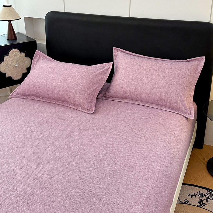 91家纺网 家纺一手货源 找家纺 梦舒羽 2025新款原麻床笠机洗家用防滑透气四季款床罩床垫床单保护套 星野紫