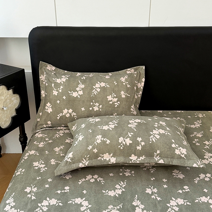 91家纺网 家纺一手货源 找家纺 梦舒羽 2025新款原麻床笠机洗家用防滑透气四季款床罩床垫床单保护套 曼妙花园