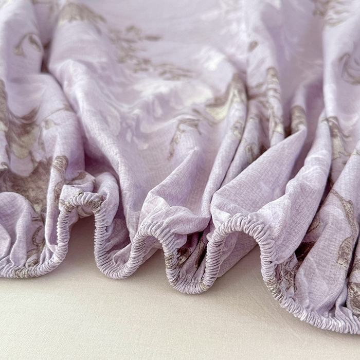 91家纺网 家纺一手货源 找家纺 梦舒羽 2025新款原麻床笠机洗家用防滑透气四季款床罩床垫床单保护套 春风序