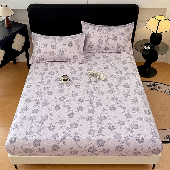 91家纺网 家纺一手货源 找家纺 梦舒羽 2025新款原麻床笠机洗家用防滑透气四季款床罩床垫床单保护套 南笙