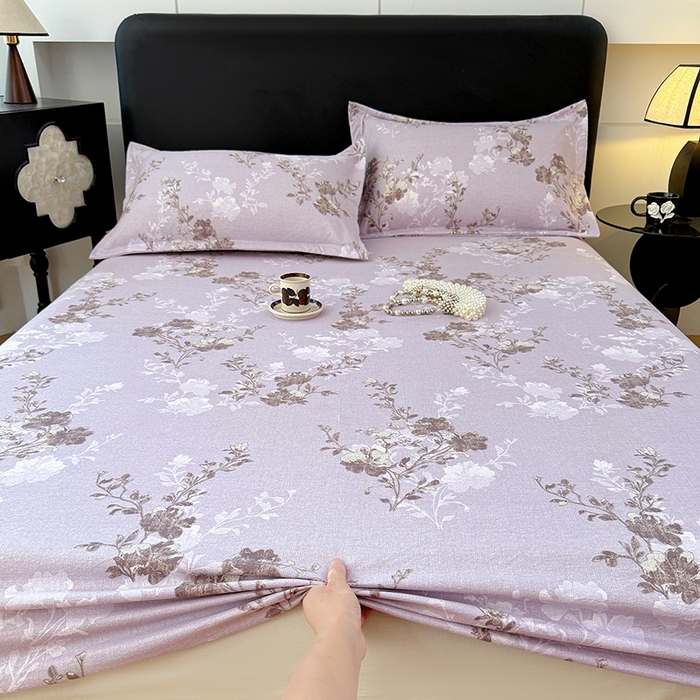 91家纺网 家纺一手货源 找家纺 梦舒羽 2025新款原麻床笠机洗家用防滑透气四季款床罩床垫床单保护套 春风序