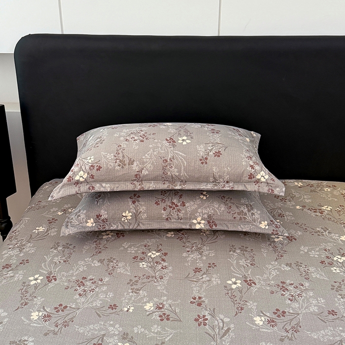 91家纺网 家纺一手货源 找家纺 梦舒羽 2025新款原麻床笠机洗家用防滑透气四季款床罩床垫床单保护套 山花浪漫