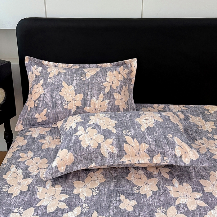 91家纺网 家纺一手货源 找家纺 梦舒羽 2025新款原麻床笠机洗家用防滑透气四季款床罩床垫床单保护套 陌上花开-咖