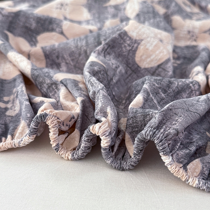 91家纺网 家纺一手货源 找家纺 梦舒羽 2025新款原麻床笠机洗家用防滑透气四季款床罩床垫床单保护套 陌上花开-咖