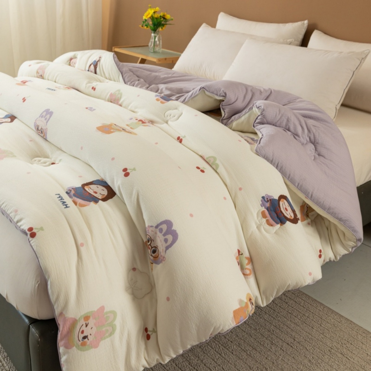 91家纺网 家纺一手货源 找家纺 （总）梦镜家纺 2025新款A类云感双层纱冬被被子被芯买家秀