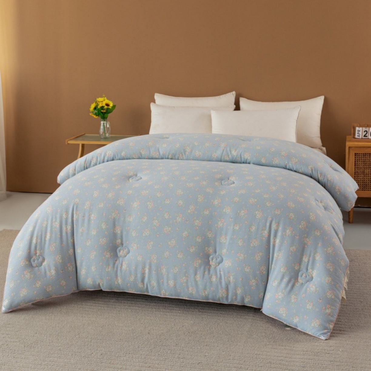 91家纺网 家纺一手货源 找家纺 梦镜家纺 2025新款A类云感双层纱冬被被子被芯买家秀 风轻寄语