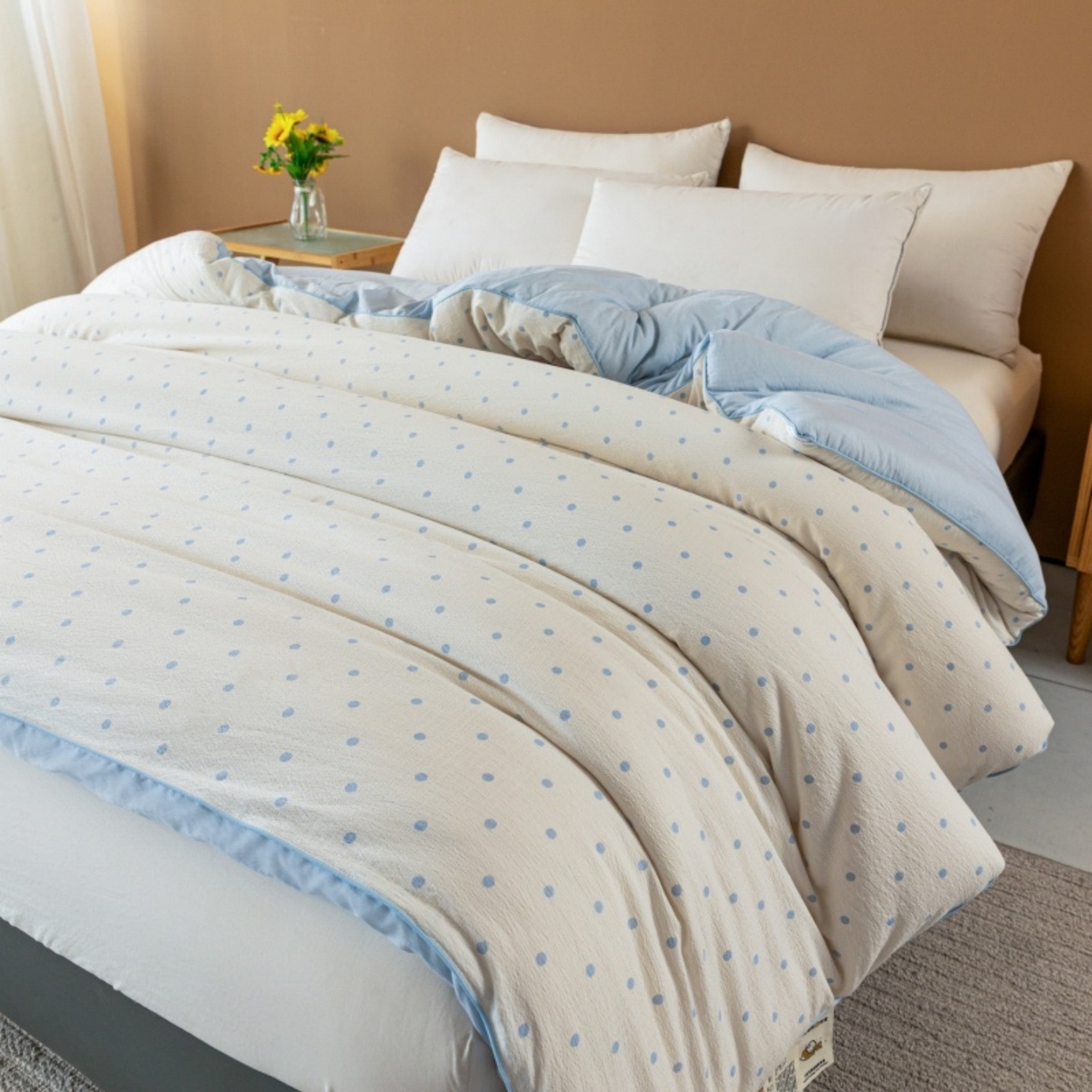 91家纺网 家纺一手货源 找家纺 梦镜家纺 2025新款A类云感双层纱冬被被子被芯买家秀 海盐汤圆