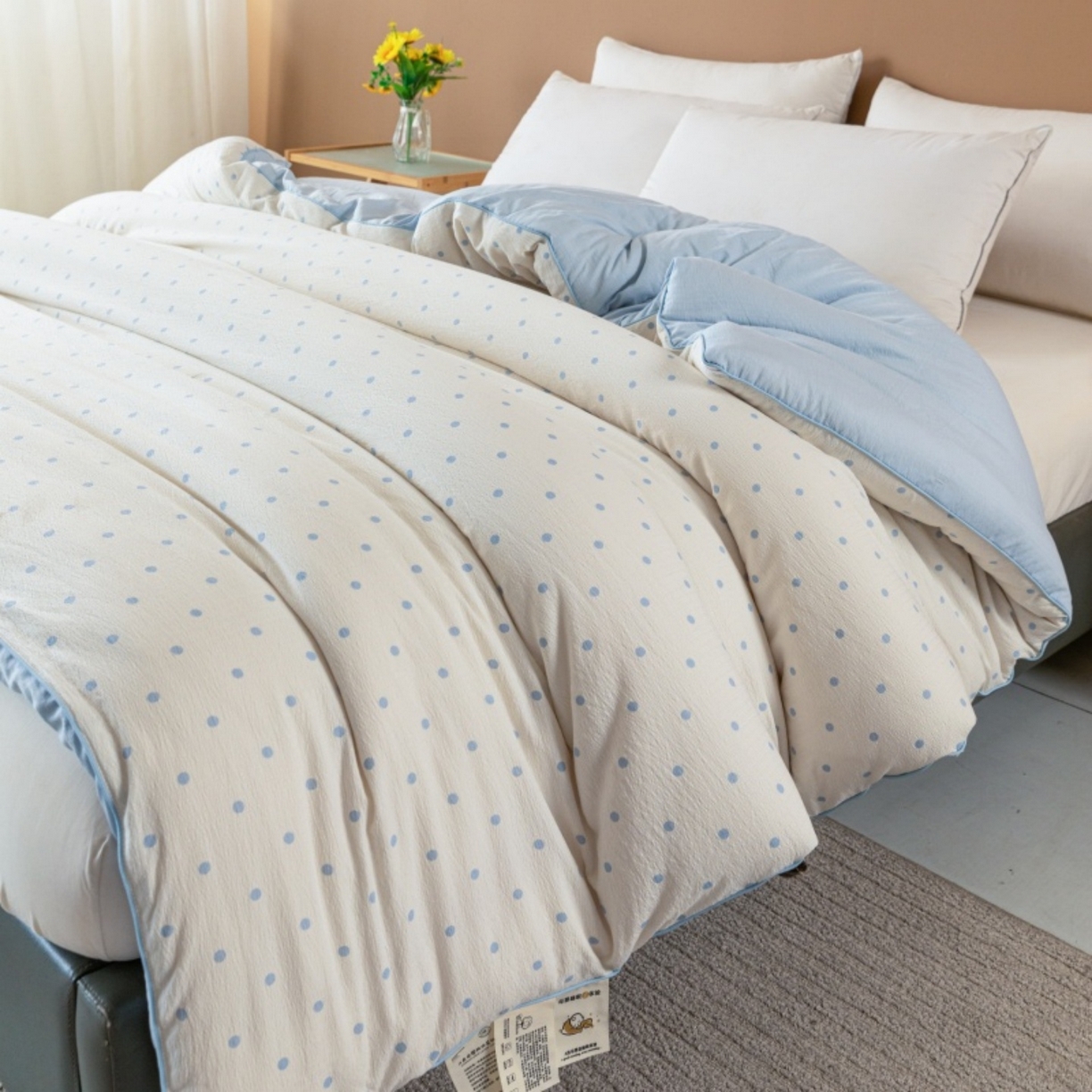 91家纺网 家纺一手货源 找家纺 梦镜家纺 2025新款A类云感双层纱冬被被子被芯买家秀 海盐汤圆