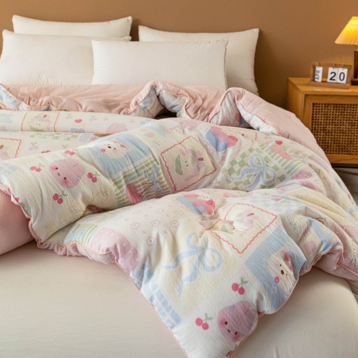 91家纺网 家纺一手货源 找家纺 梦镜家纺 2025新款A类云感双层纱冬被被子被芯买家秀 奶油块块