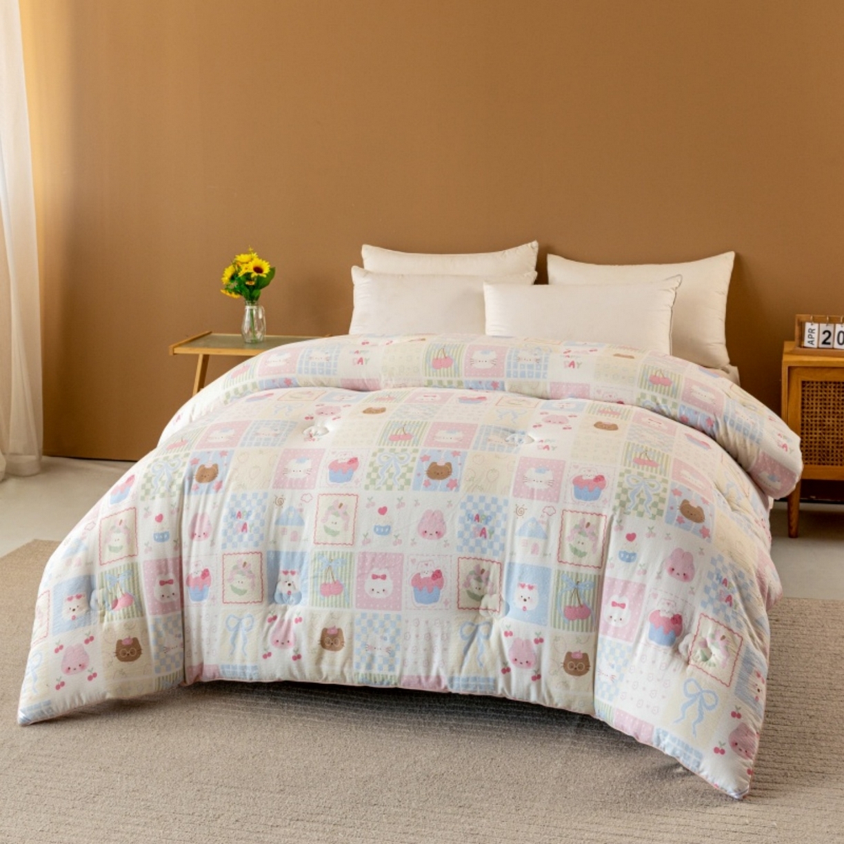 91家纺网 家纺一手货源 找家纺 梦镜家纺 2025新款A类云感双层纱冬被被子被芯买家秀 奶油块块