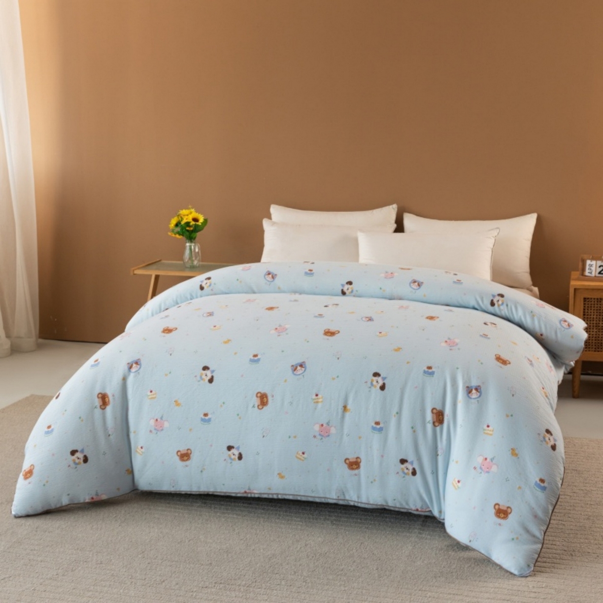 91家纺网 家纺一手货源 找家纺 梦镜家纺 2025新款A类云感双层纱冬被被子被芯买家秀 生日宴会-蓝