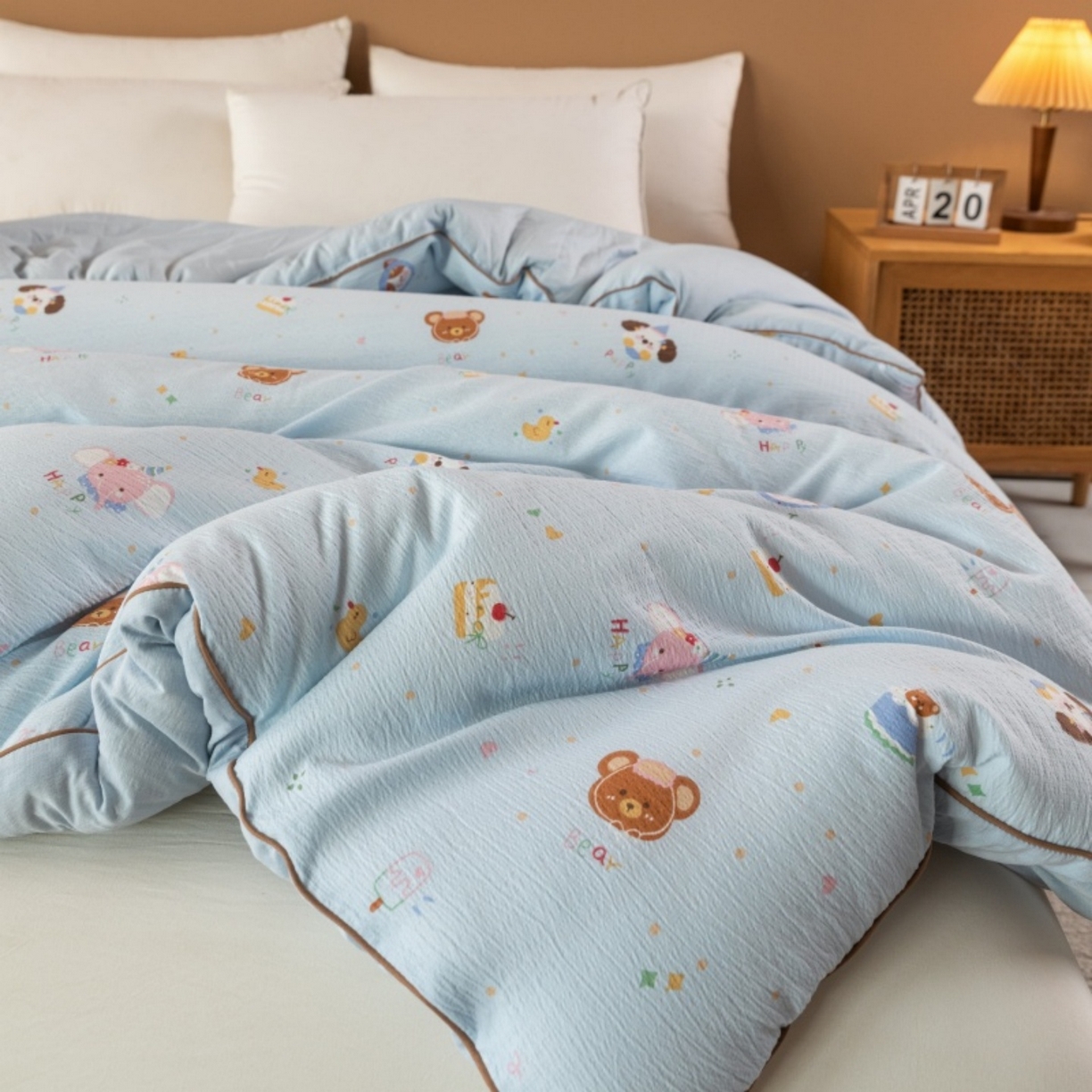 91家纺网 家纺一手货源 找家纺 梦镜家纺 2025新款A类云感双层纱冬被被子被芯买家秀 生日宴会-蓝