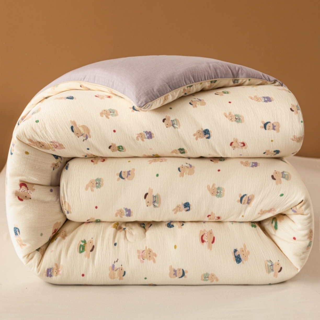 梦镜家纺 2025新款A类云感双层纱冬被被子被芯买家秀 兔子集合