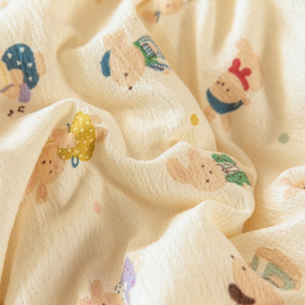 91家纺网 家纺一手货源 找家纺 梦镜家纺 2025新款A类云感双层纱冬被被子被芯买家秀 兔子集合