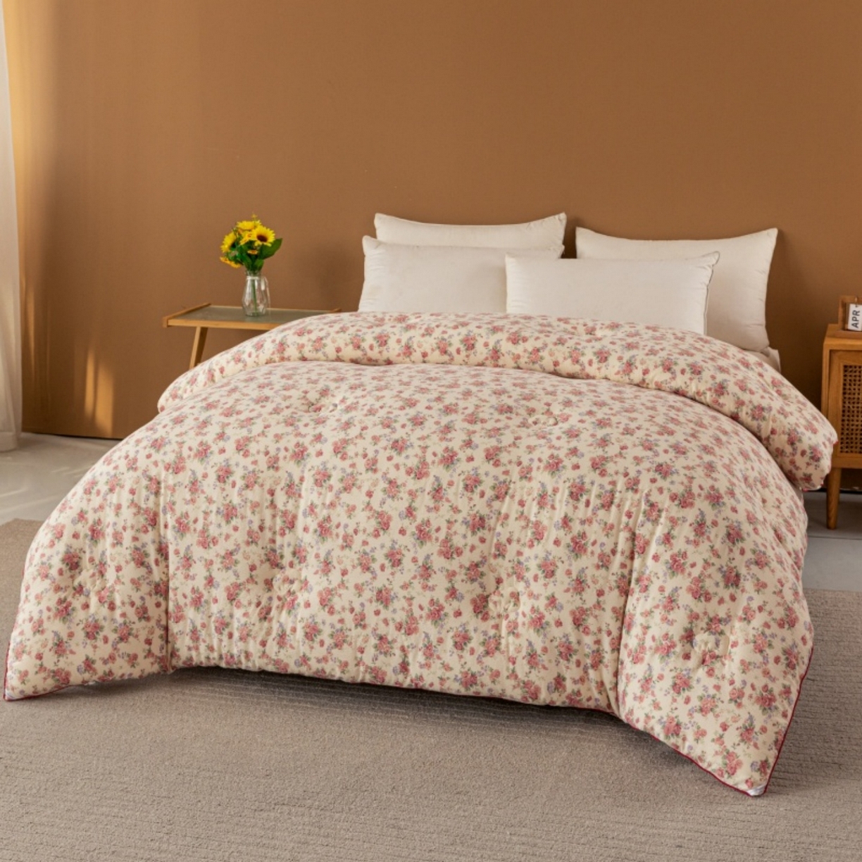 91家纺网 家纺一手货源 找家纺 梦镜家纺 2025新款A类云感双层纱冬被被子被芯买家秀 星眠云野