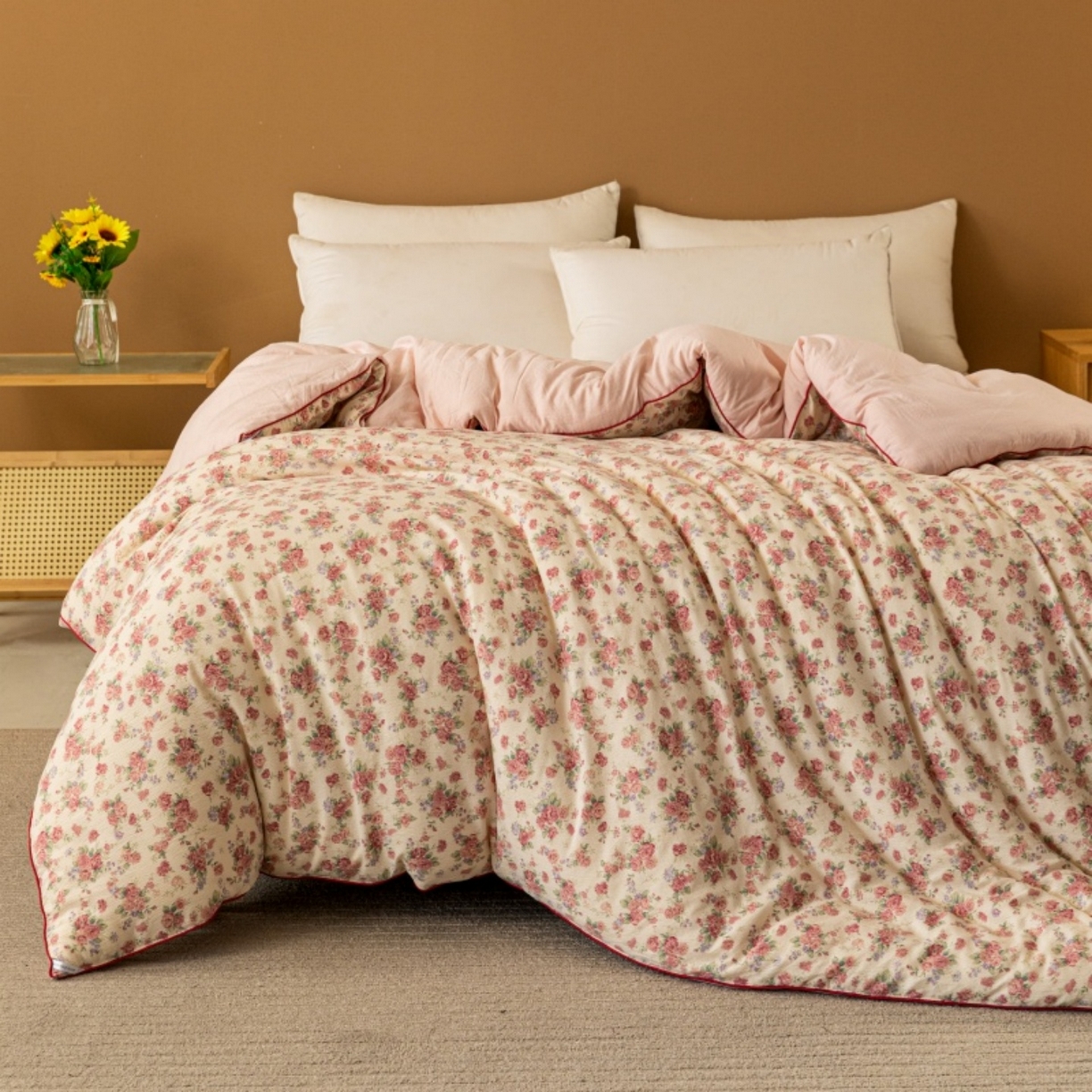 91家纺网 家纺一手货源 找家纺 梦镜家纺 2025新款A类云感双层纱冬被被子被芯买家秀 星眠云野