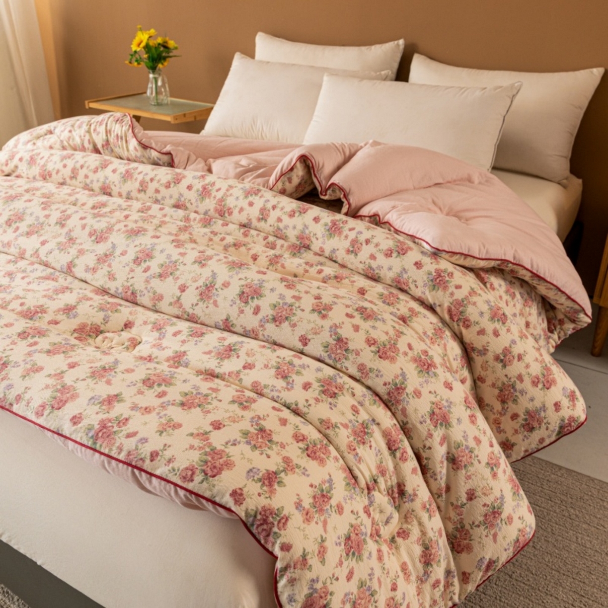 91家纺网 家纺一手货源 找家纺 梦镜家纺 2025新款A类云感双层纱冬被被子被芯买家秀 星眠云野