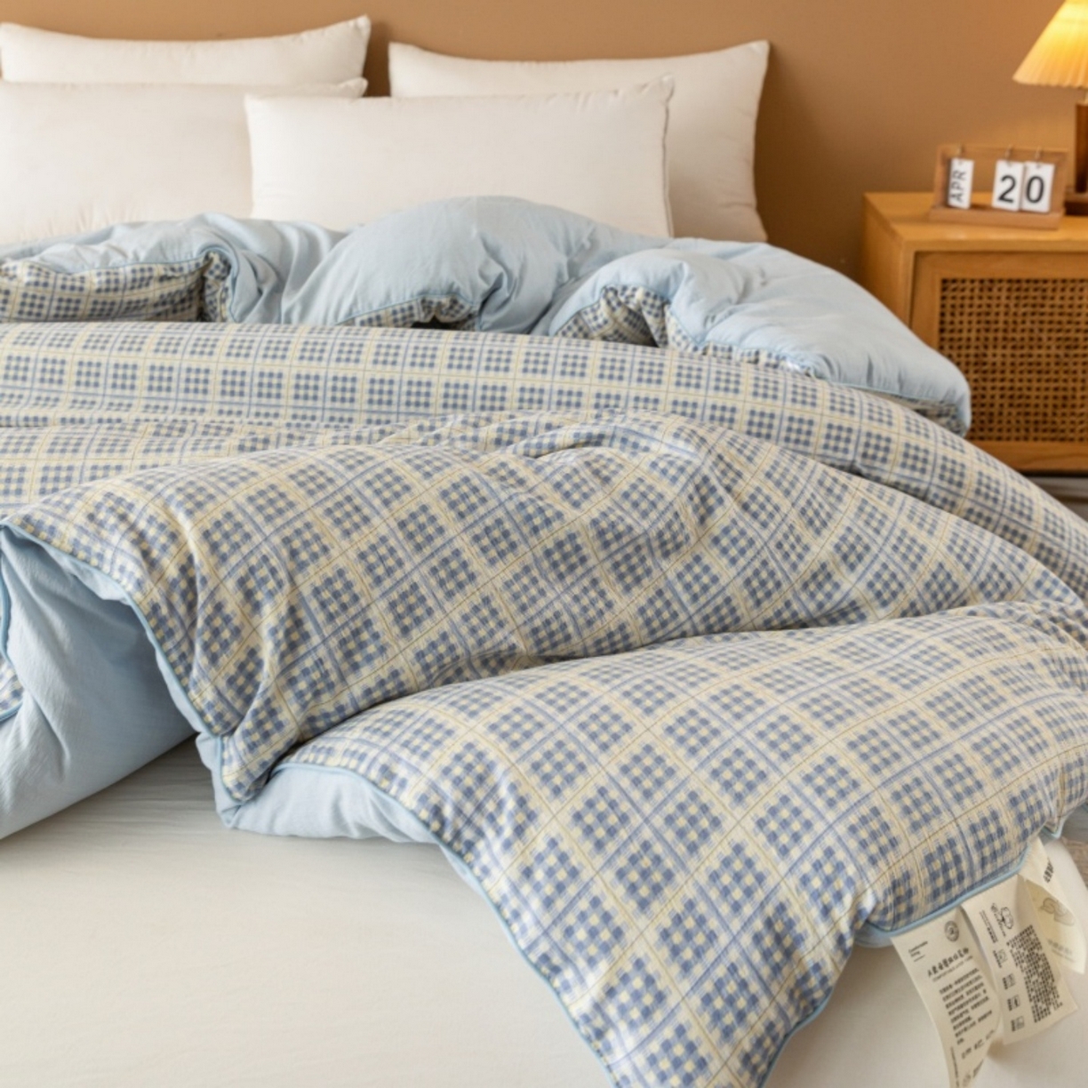 91家纺网 家纺一手货源 找家纺 梦镜家纺 2025新款A类云感双层纱冬被被子被芯买家秀 银河