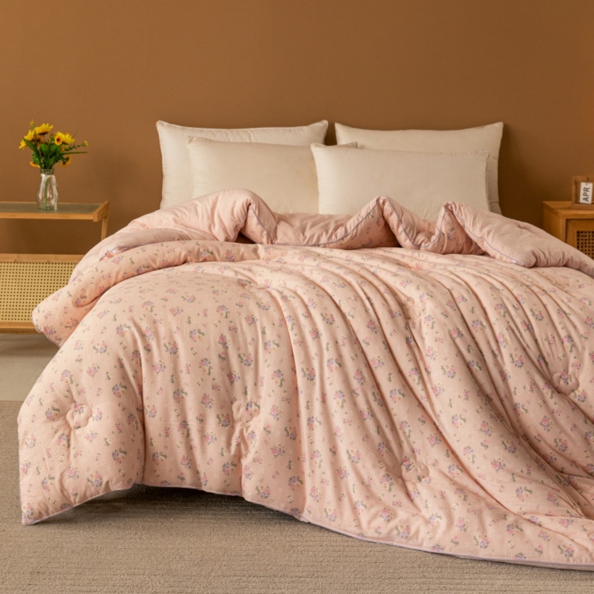 91家纺网 家纺一手货源 找家纺 梦镜家纺 2025新款A类云感双层纱冬被被子被芯买家秀 幽帘