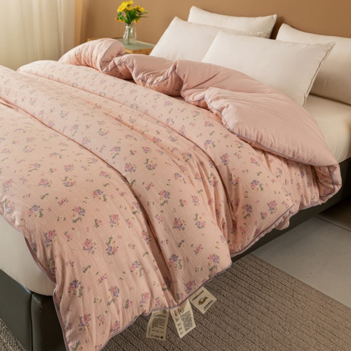 91家纺网 家纺一手货源 找家纺 梦镜家纺 2025新款A类云感双层纱冬被被子被芯买家秀 幽帘