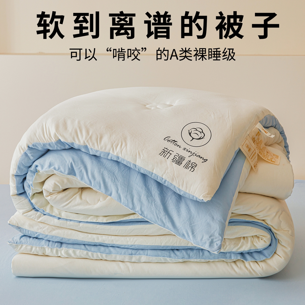 91家纺网 家纺一手货源 找家纺 （总）晓时候 2025新款纯色无印风新疆棉花被冬被春秋被夏被四季被子被芯-常年有货（含买家秀）