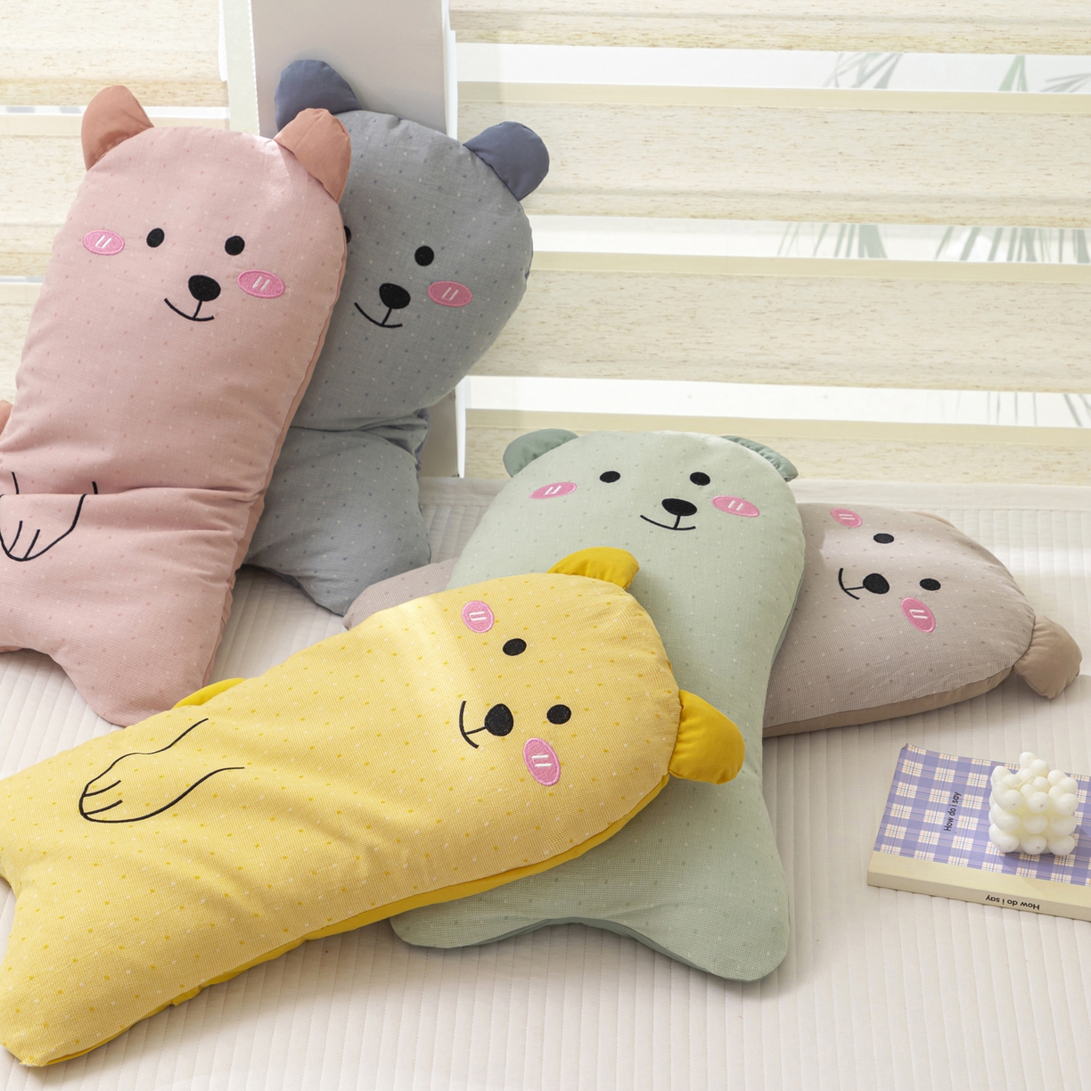 91家纺网 家纺一手货源 找家纺 （总）芯洲 2025新款卡通荞麦儿童宿舍抱抱熊可爱午睡荞麦枕枕头枕芯