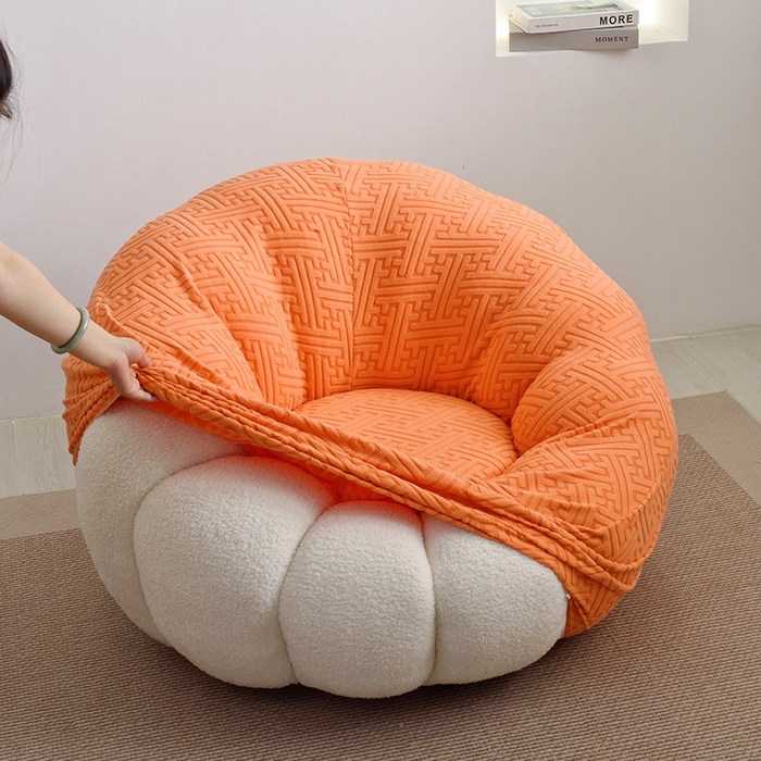 91家纺网 家纺一手货源 找家纺 （总）启博家纺 2025新款磨毛提花南瓜椅套