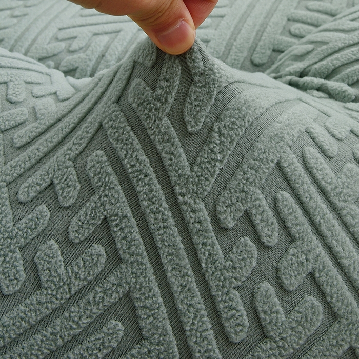 91家纺网 家纺一手货源 找家纺 启博家纺 2025新款磨毛提花南瓜椅套 草绿