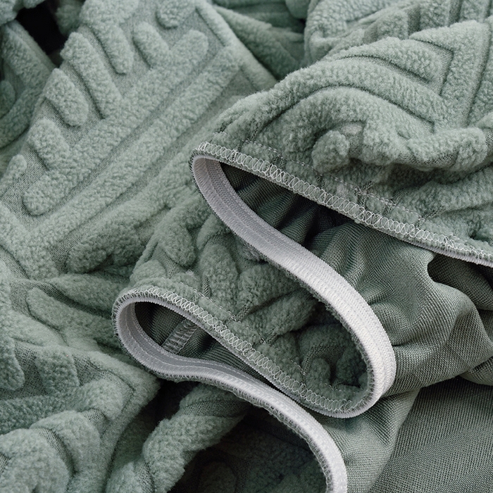 91家纺网 家纺一手货源 找家纺 启博家纺 2025新款磨毛提花南瓜椅套 草绿