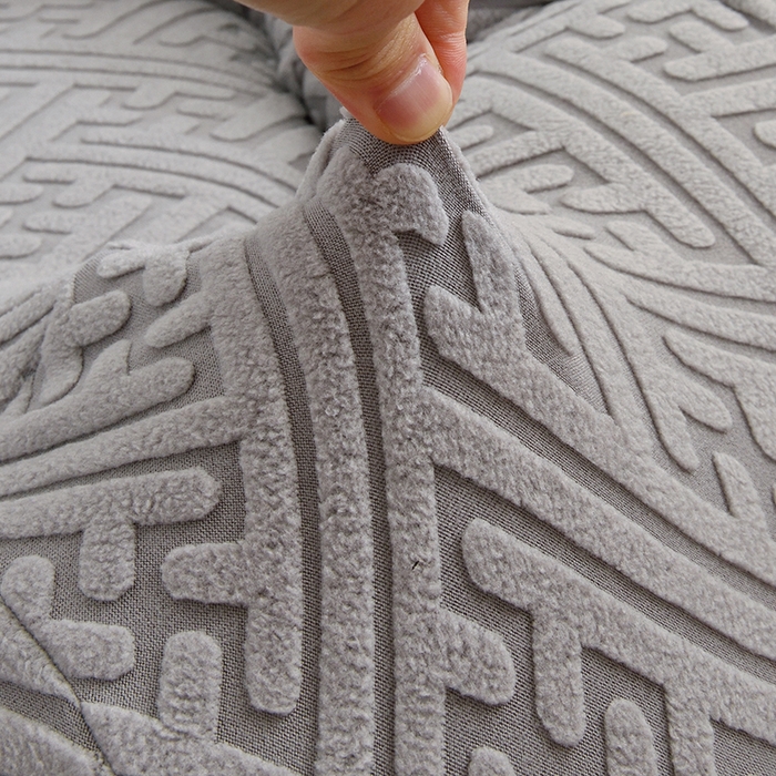 91家纺网 家纺一手货源 找家纺 启博家纺 2025新款磨毛提花南瓜椅套 灰色