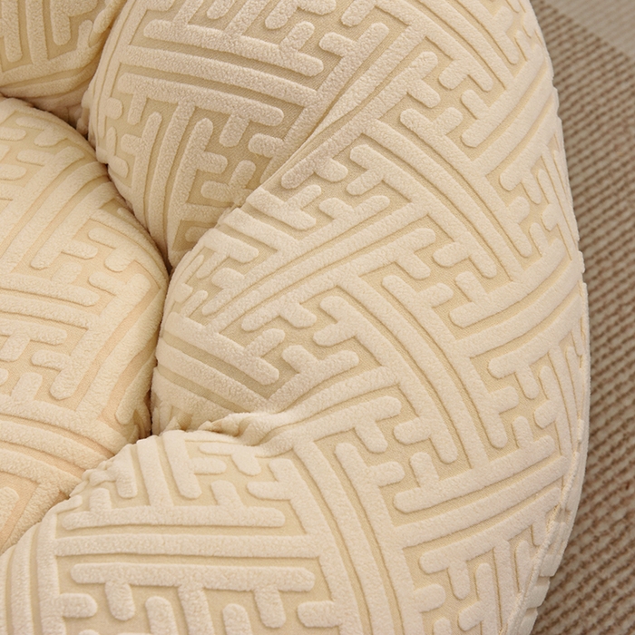 91家纺网 家纺一手货源 找家纺 启博家纺 2025新款磨毛提花南瓜椅套 米白