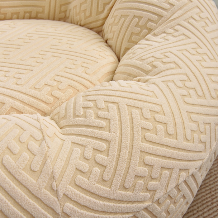 91家纺网 家纺一手货源 找家纺 启博家纺 2025新款磨毛提花南瓜椅套 米白