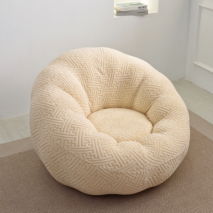 91家纺网 家纺一手货源 找家纺 启博家纺 2025新款磨毛提花南瓜椅套 米白