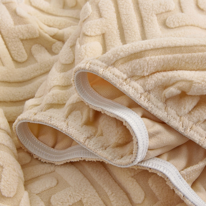 91家纺网 家纺一手货源 找家纺 启博家纺 2025新款磨毛提花南瓜椅套 米白