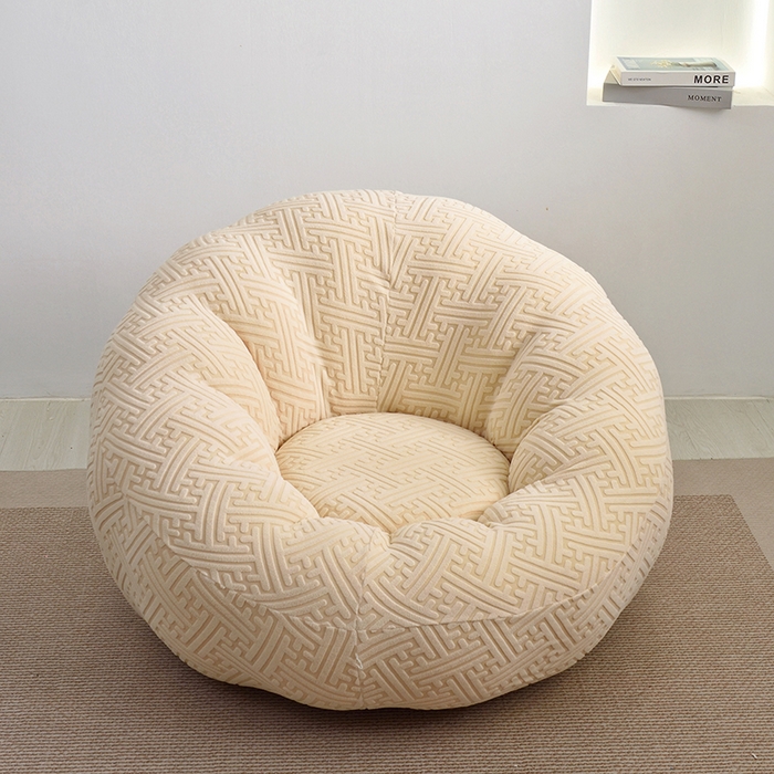 启博家纺 2025新款磨毛提花南瓜椅套 米白