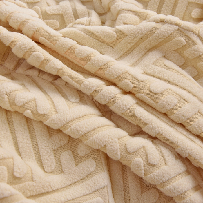 91家纺网 家纺一手货源 找家纺 启博家纺 2025新款磨毛提花南瓜椅套 米白