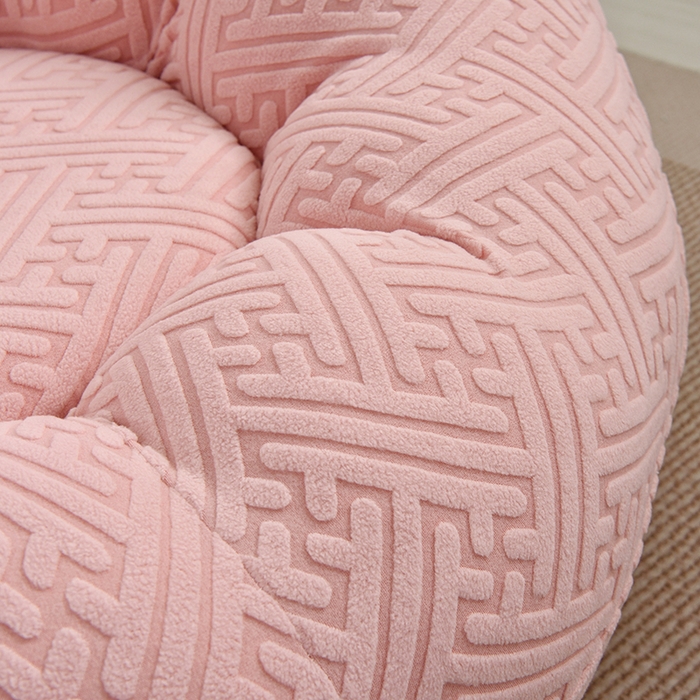 91家纺网 家纺一手货源 找家纺 启博家纺 2025新款磨毛提花南瓜椅套 桃粉