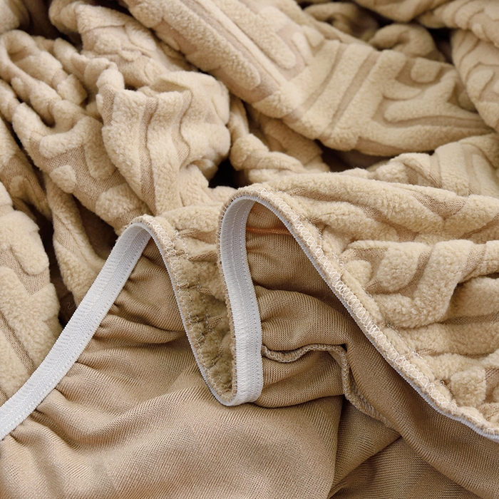 91家纺网 家纺一手货源 找家纺 启博家纺 2025新款磨毛提花南瓜椅套 驼色