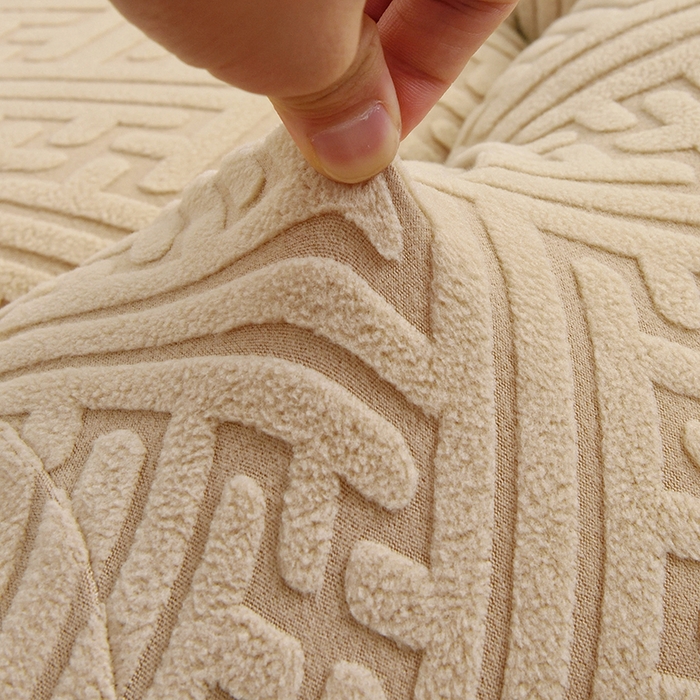 91家纺网 家纺一手货源 找家纺 启博家纺 2025新款磨毛提花南瓜椅套 驼色