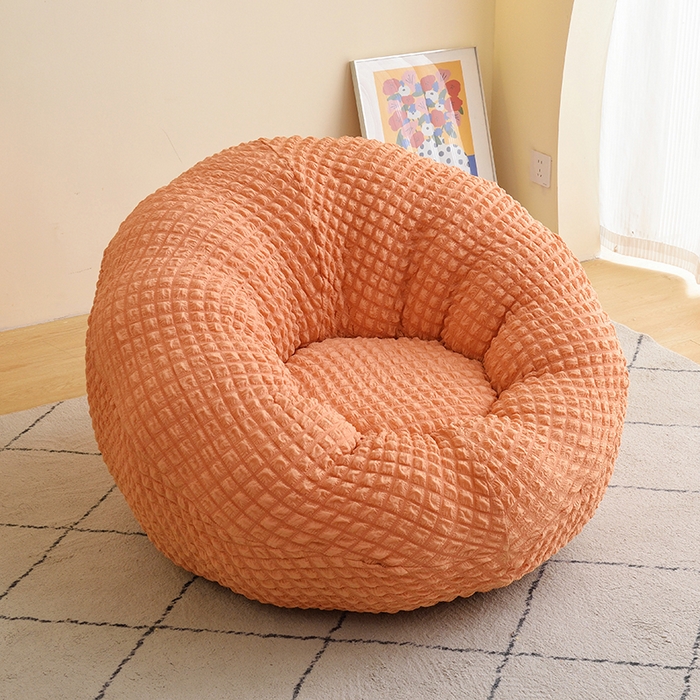 91家纺网 家纺一手货源 找家纺 启博家纺 2025新款泡泡纱南瓜椅套 橙色